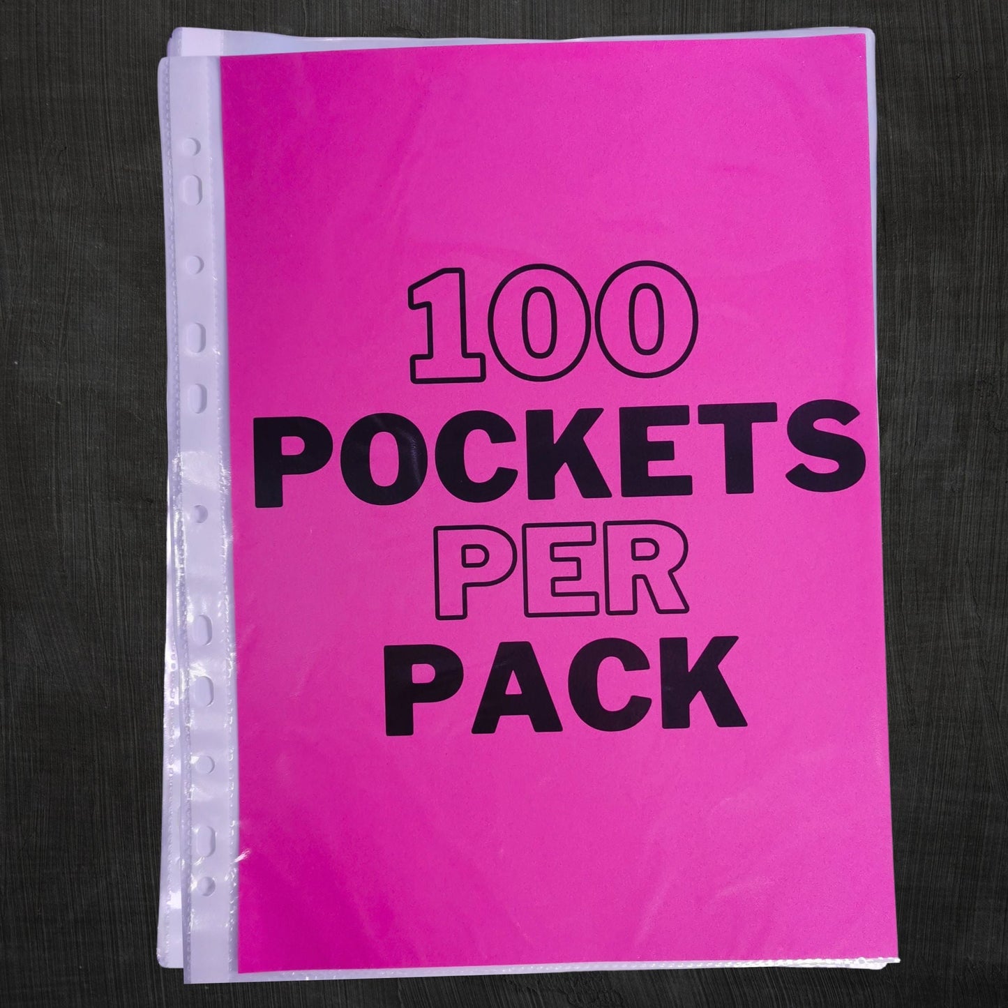 Punched Pockets, 100% Recycled, Clear View - Pack of 100, 30 Micron Thick | A4