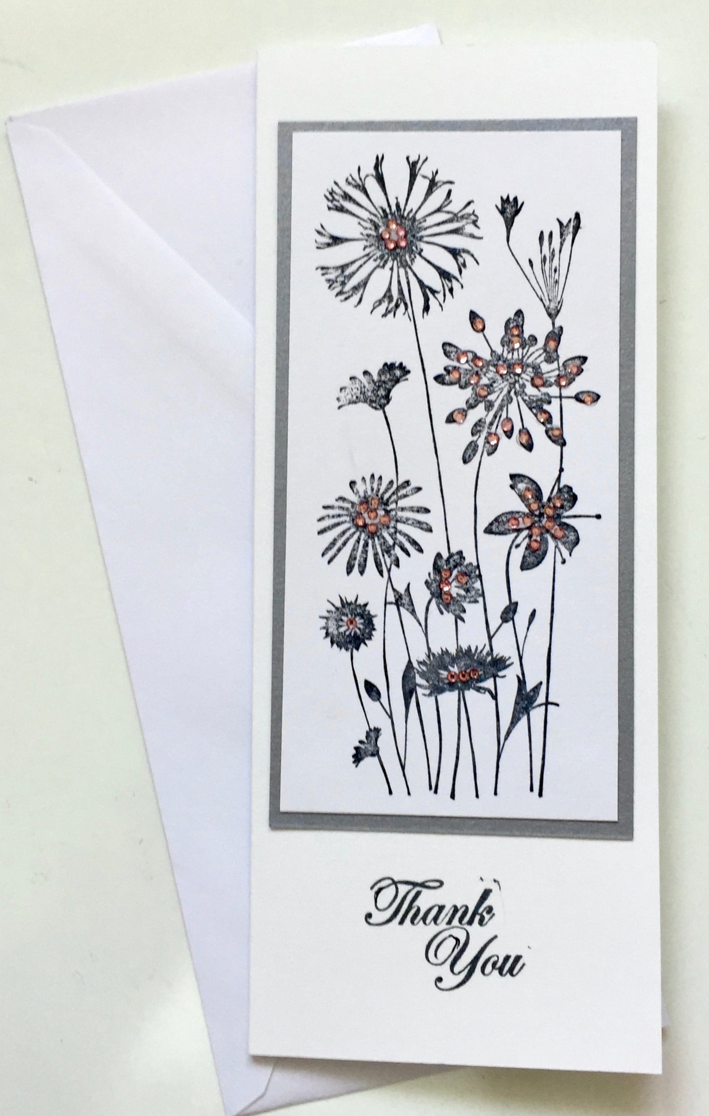 Sentiment Card & Envelope - Thank You (Sparkles)