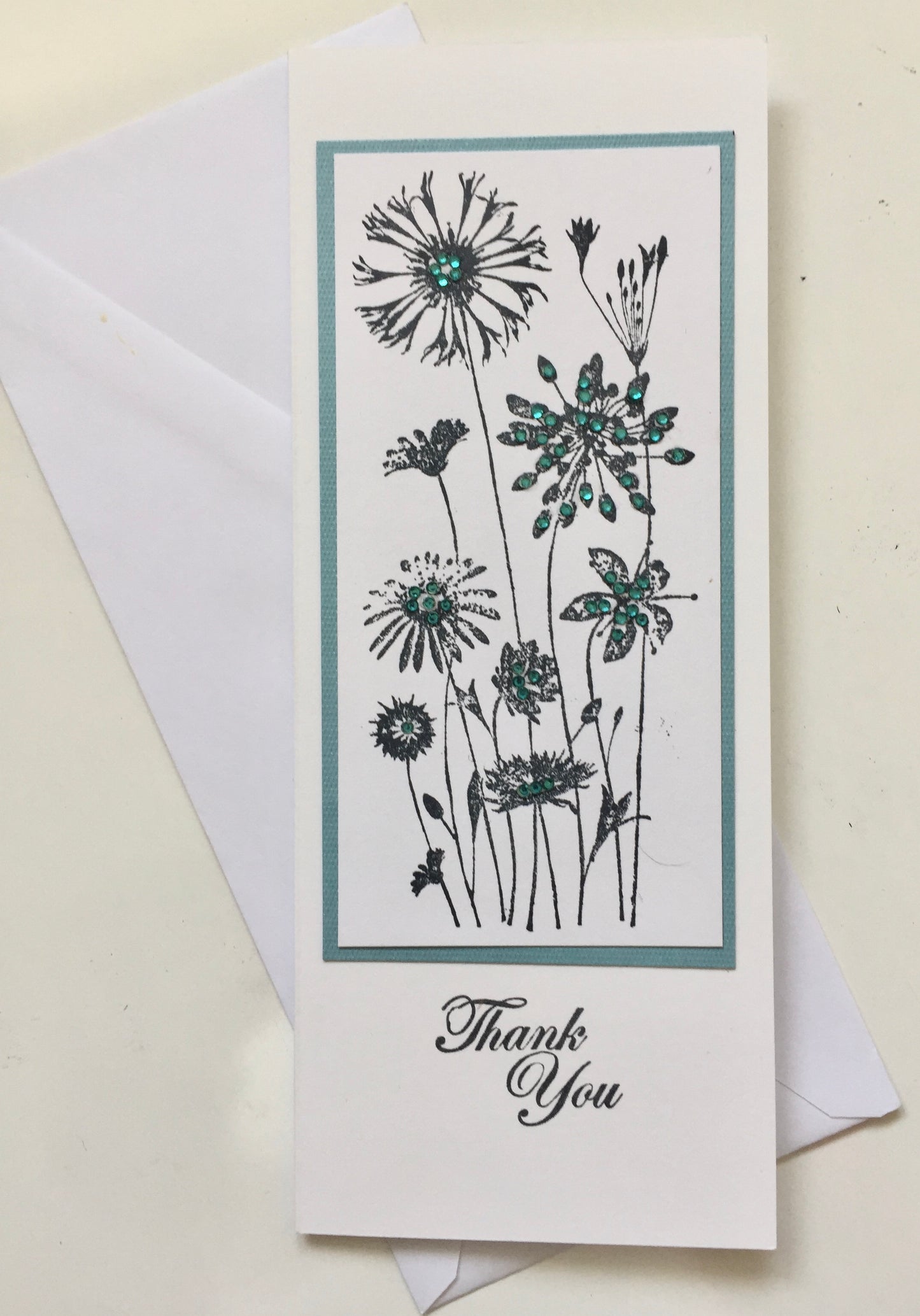 Sentiment Card & Envelope - Thank You (Sparkles)