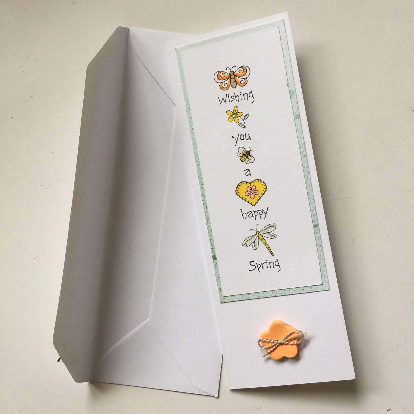 Sentiment Card & Envelope - Happy Spring