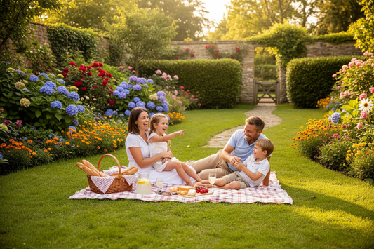 Fire Element family garden picnic - summer warmth and light | Coralee's Emporium 