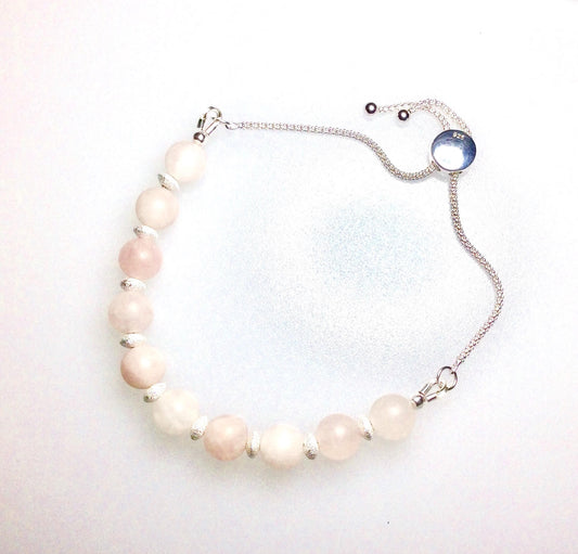 Unique, Rose Quartz & Silver Bracelet, by our Artisan, Hollie Coralee Lovett