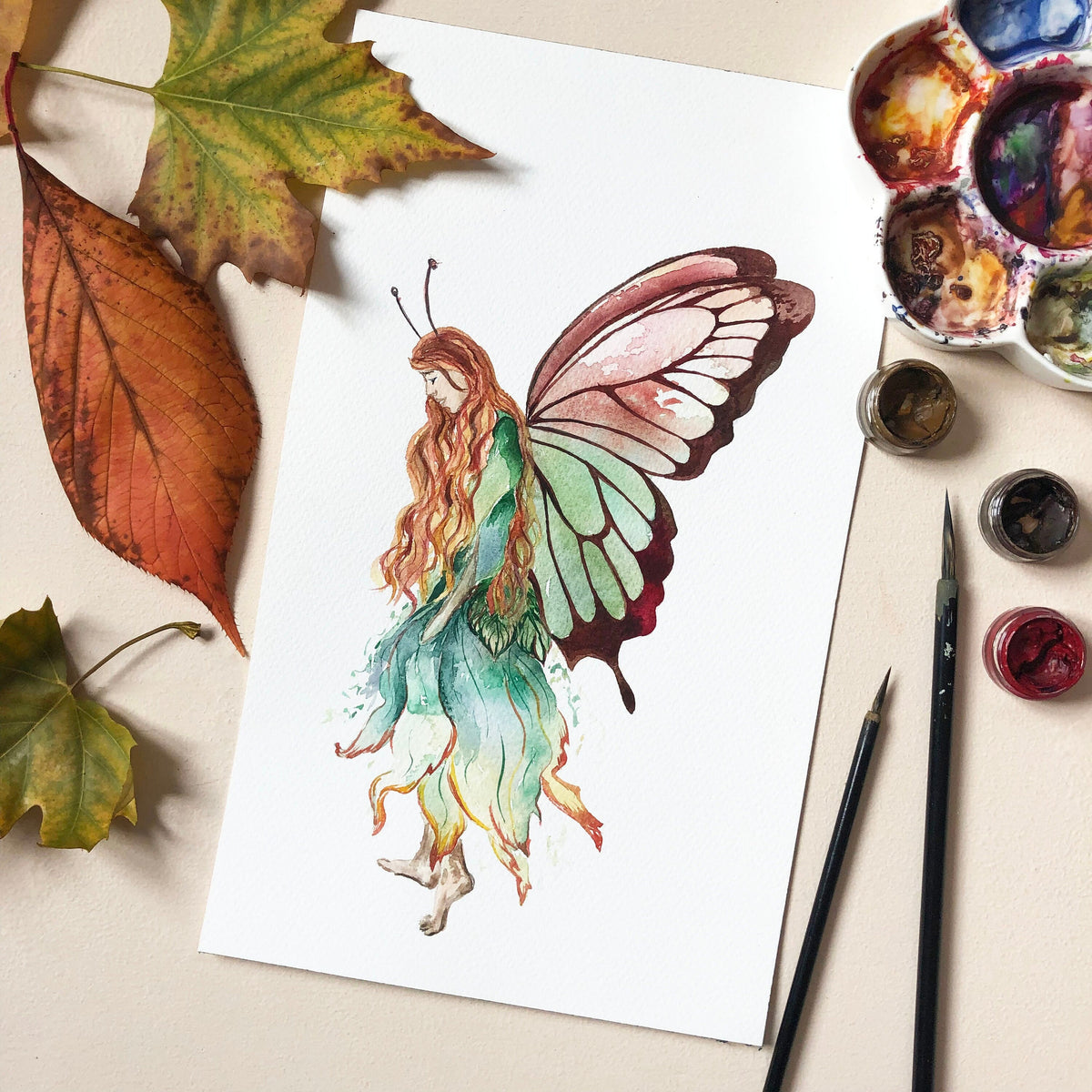 Fine Art PRINT, Watercolour, Forest Fairy | sizes & frame options