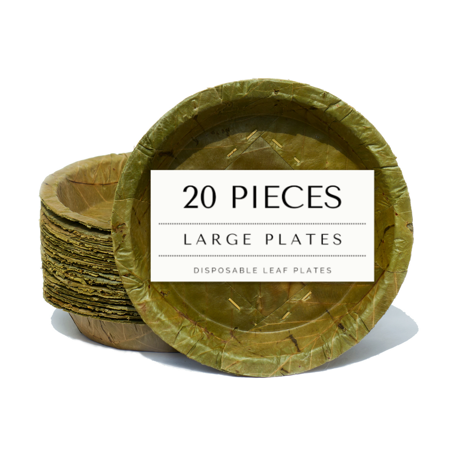 Disposable Sal Leaf PLATES - LARGE 23cm / 9“ Ø