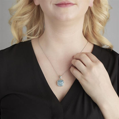 Brazilian Aquamarine Pendant - Sterling Silver Mounted, Genuine 12.50ct | Limited Edition