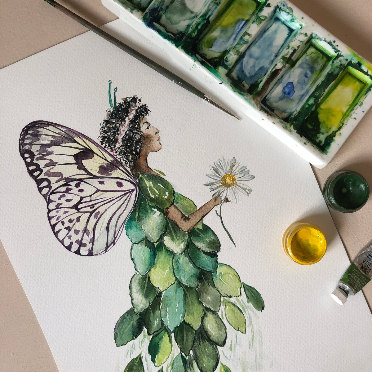 Fine Art PRINT, Watercolour, Meadow Fairy | sizes & frame options
