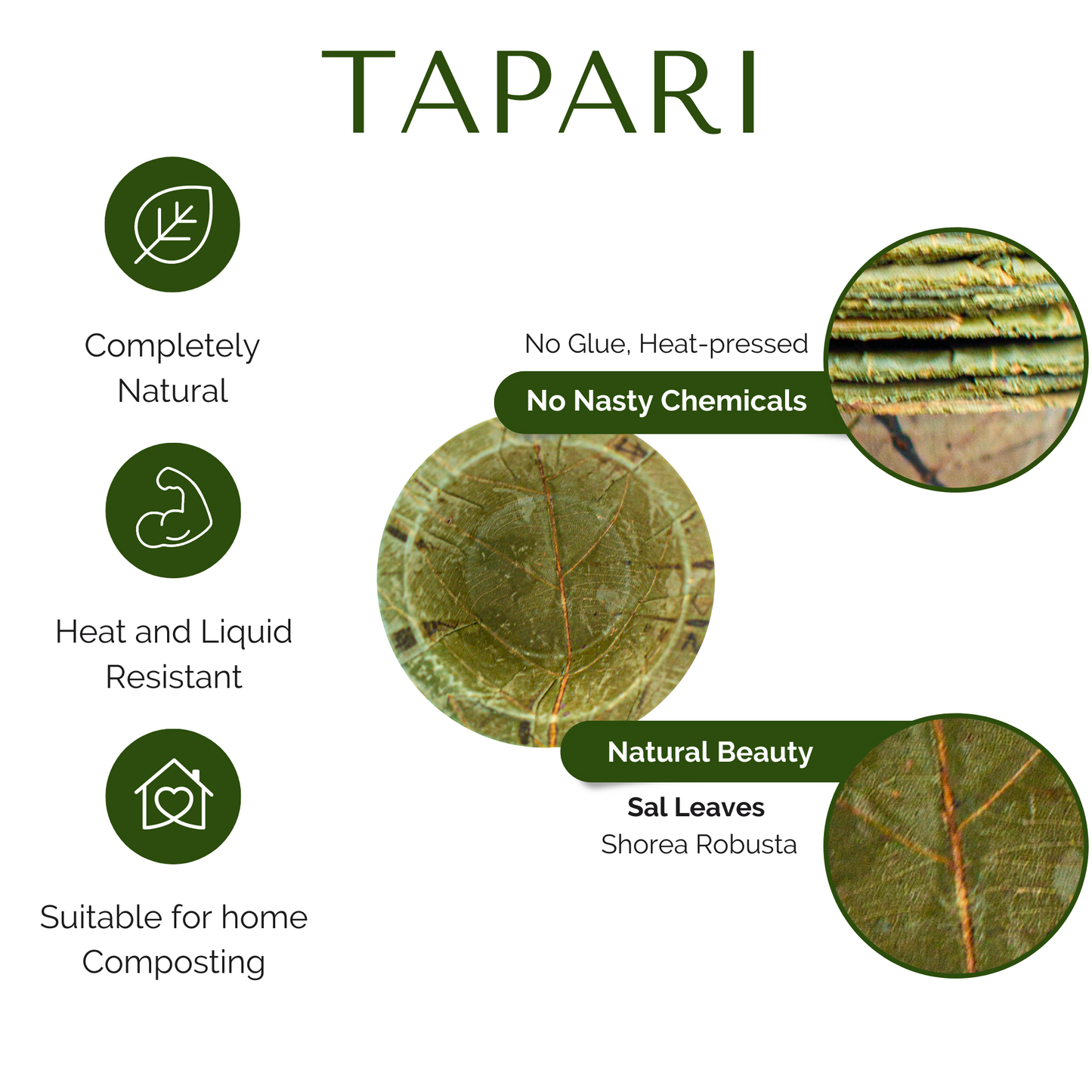 Disposable Sal Leaf SAUCE POTS - MINI 7cm / 2.5“ Ø