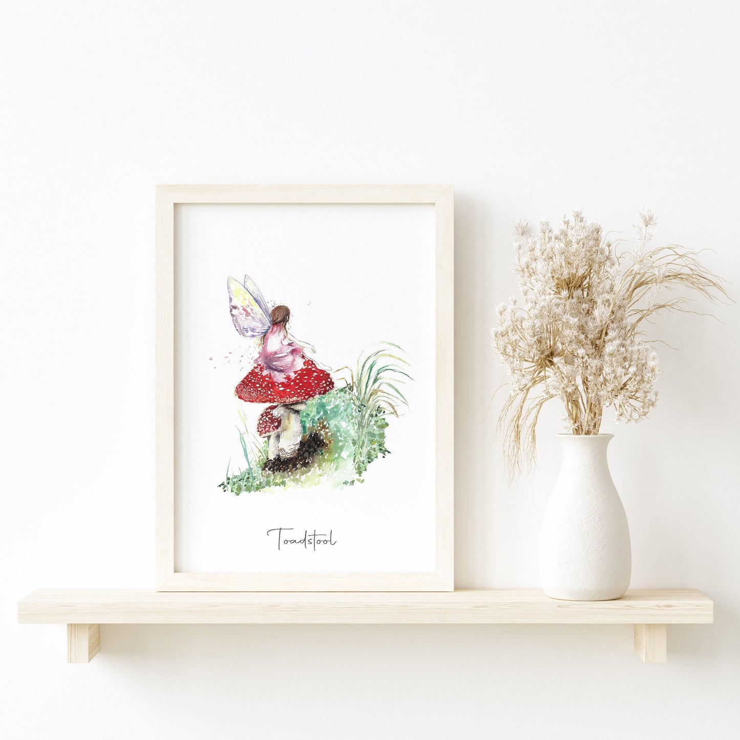 Fine Art PRINT, Watercolour, Toadstool Fairy | sizes & frame options