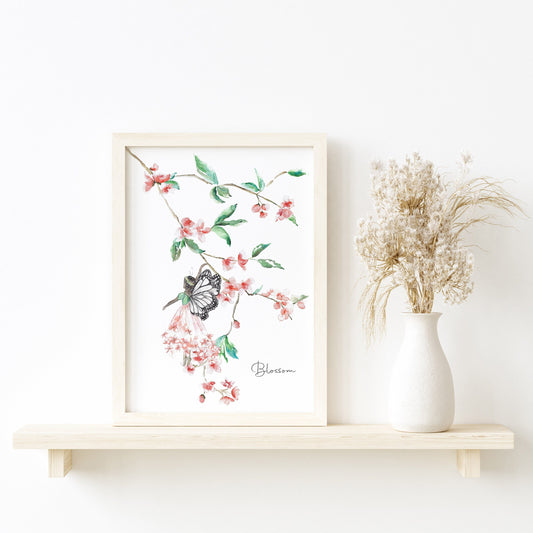 Fine Art PRINT, Watercolour, Blossom Fairy | sizes & frame options