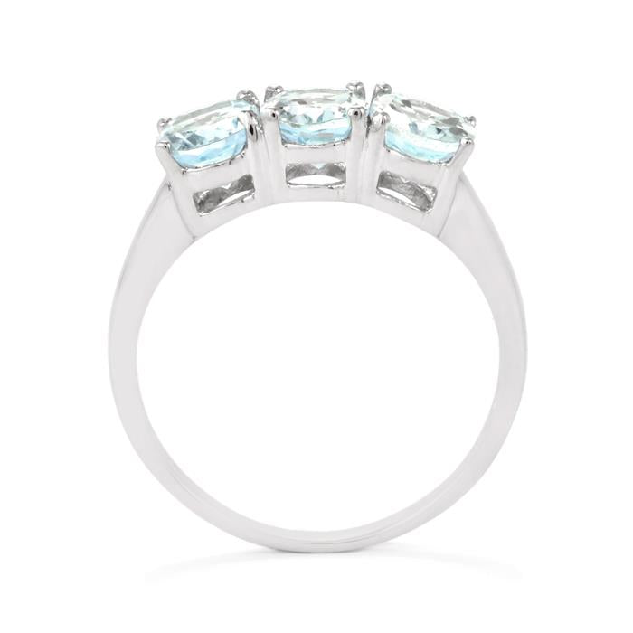 3 Stone, Aquamarine - Sterling Silver Ring | Limited Edition - Fine Jewellery