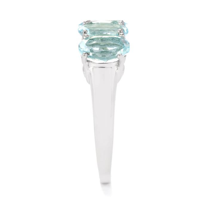 3 Stone, Aquamarine - Sterling Silver Ring | Limited Edition - Fine Jewellery