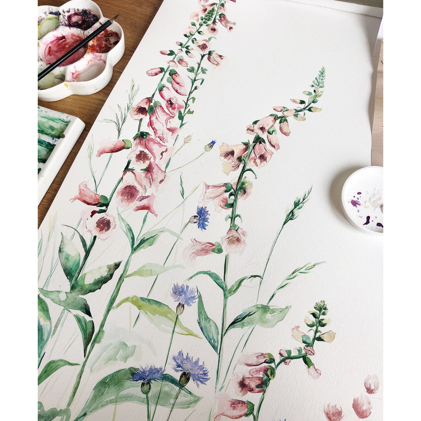 Fine Art PRINT, Watercolour, Foxglove Fairy | sizes & frame options