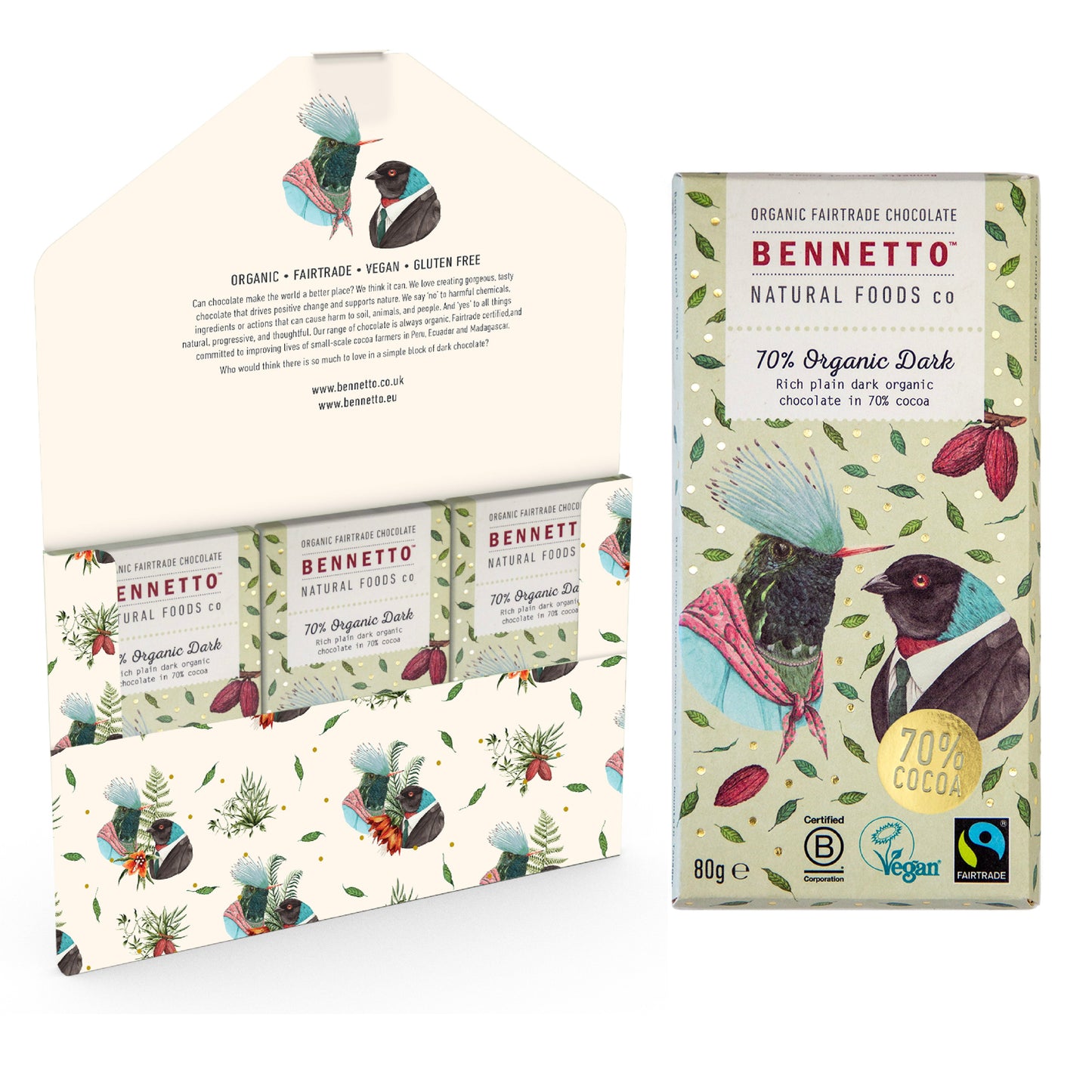 Organic Chocolate Bar - Plain Organic Dark 70