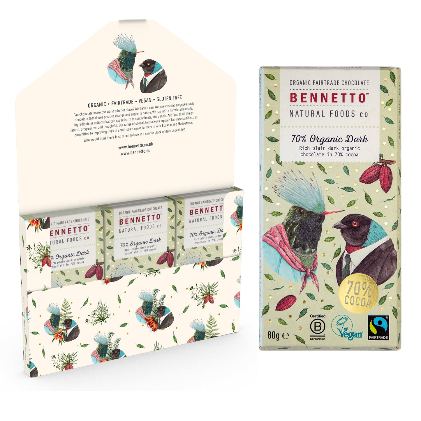 Organic Chocolate Bar - Plain Organic Dark 70