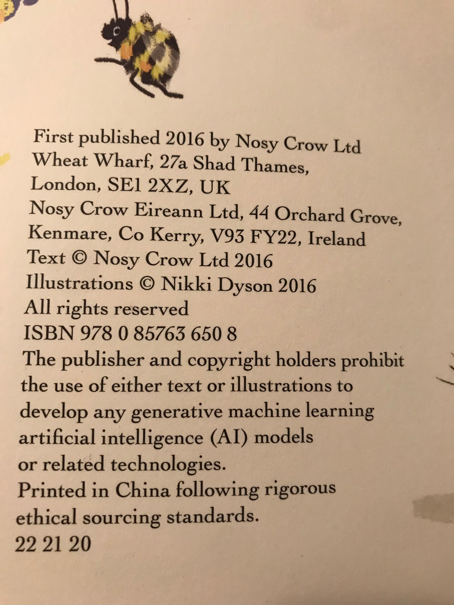 Nosy Crow publish and printing details 
Hedgehogs & hairs sticker book