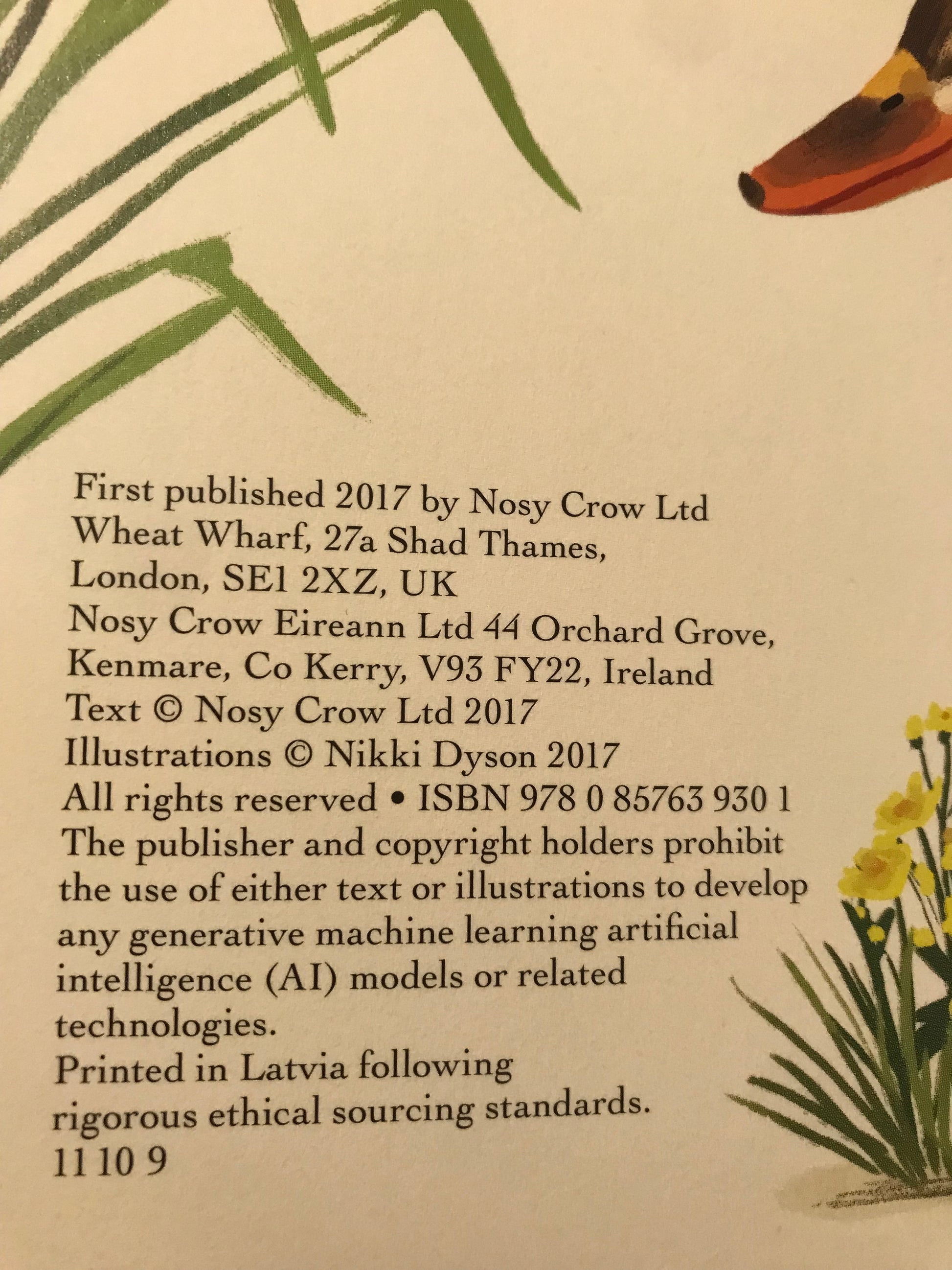 Nosy Crow publish and printing details 
Robins & wrens sticker book