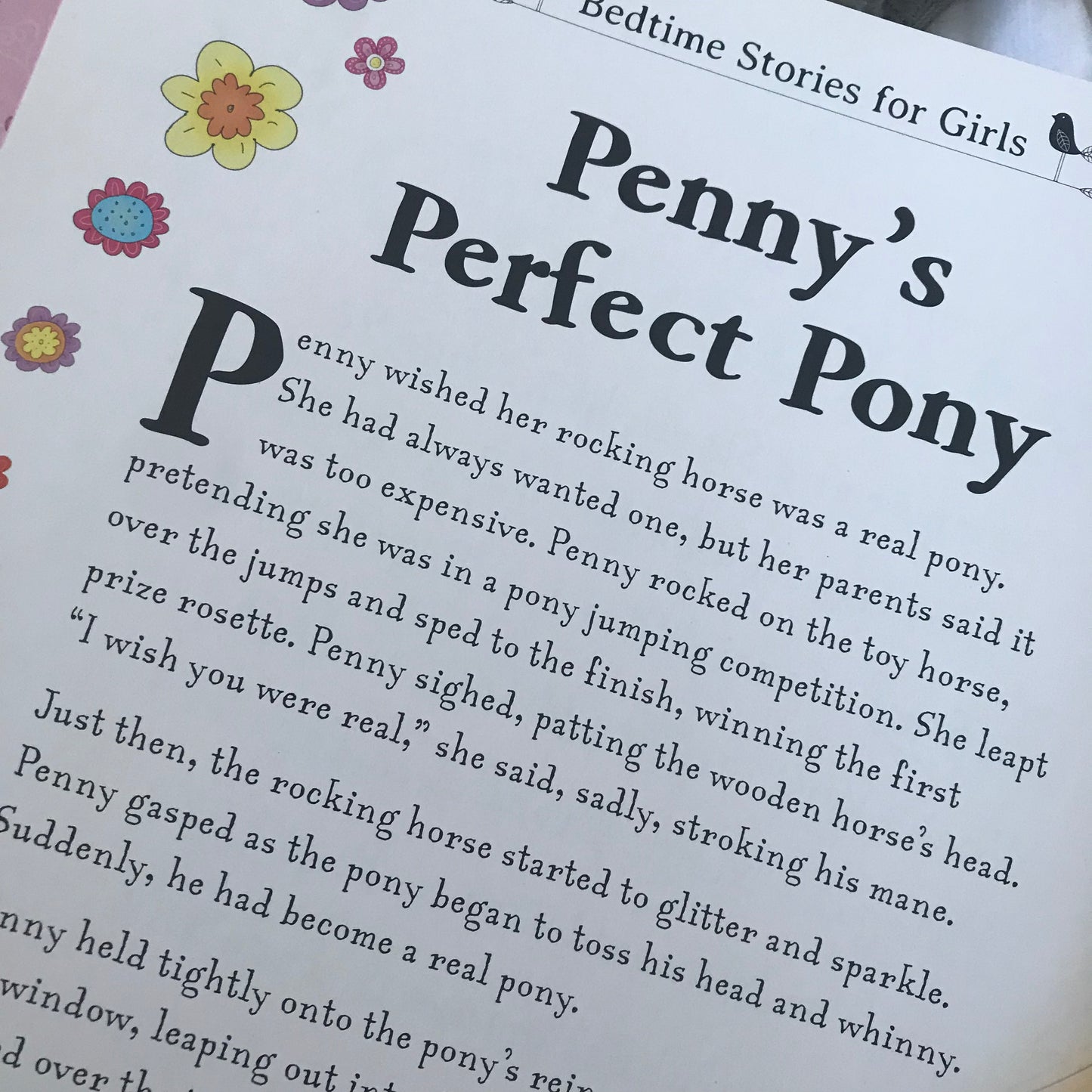 Bedtime Stories for Girls - shows fun Black print story text 