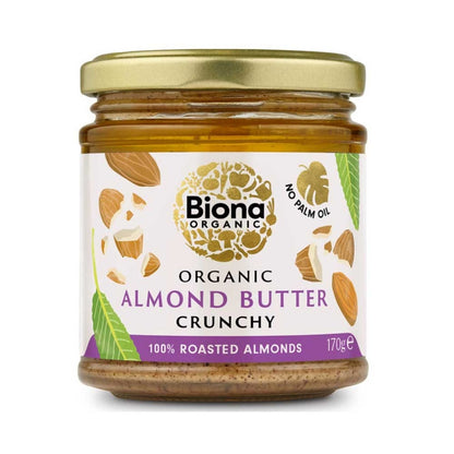 *Biona Organic Almond Butter – 170g | Crunchy