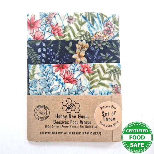 Beeswax Wraps - Botanical - Handmade | Set of 3