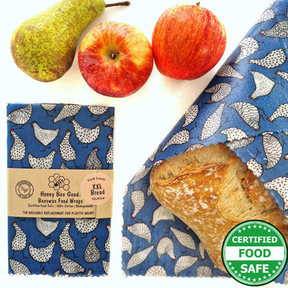 Beeswax Wrap - Blue Hens - Handmade | XXL Bread Wrap