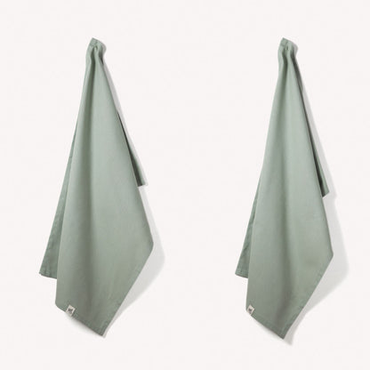 Organic Cotton, Tea Towels - Herringbone Weave - Set of 2 | Various Colours