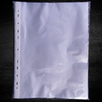 Punched Pockets,  100% Recycled, Clear View - Pack of 100, 30 Micron Thick | A4