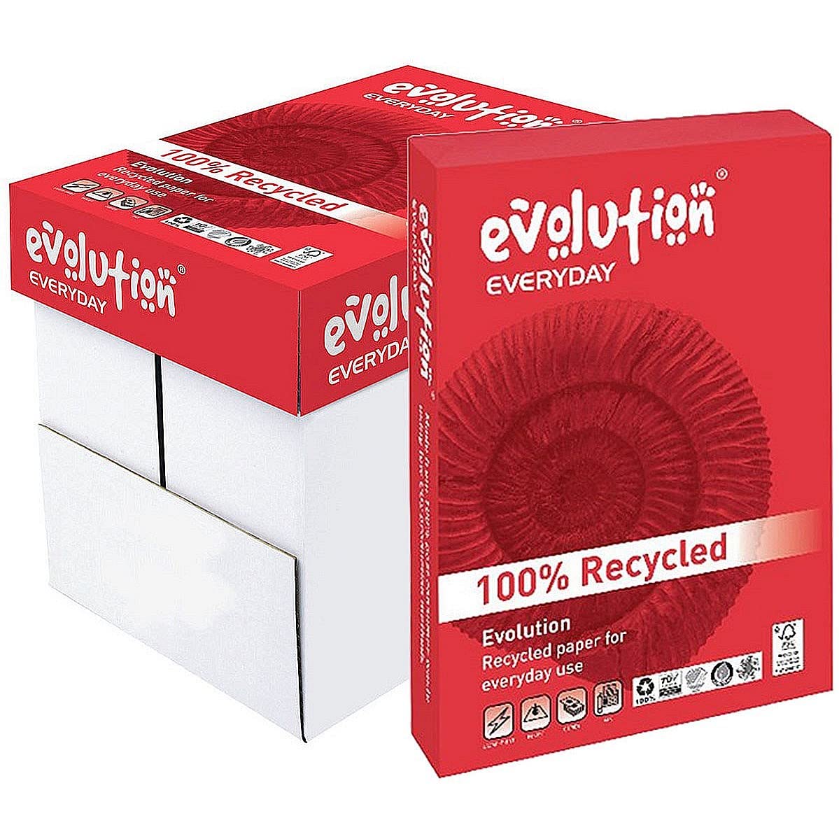 Printer Copy Paper, White, 100% Recycled, 80gsm 'Evolution Everyday' | A4