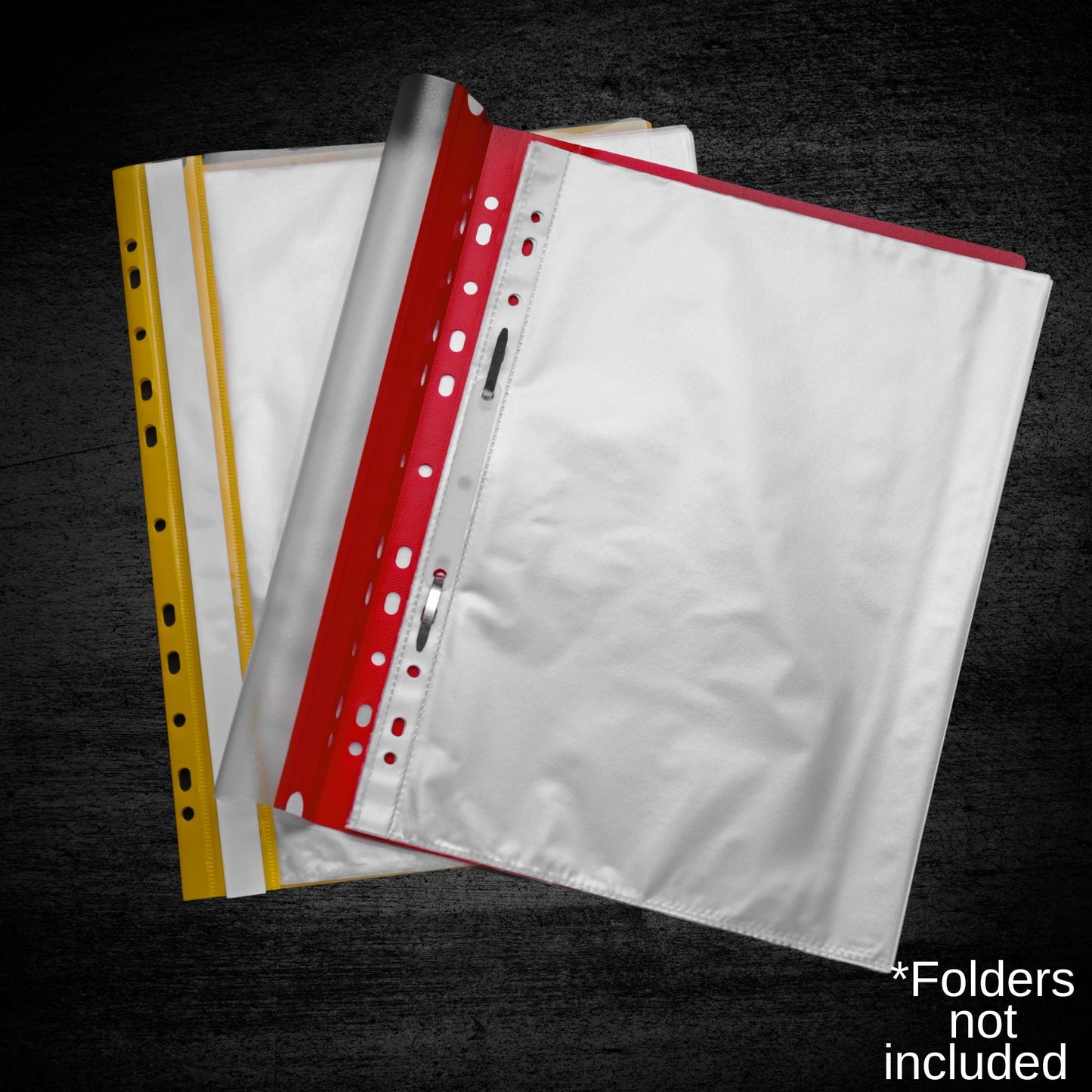 Punched Pockets,  100% Recycled, Clear View - Pack of 100, 30 Micron Thick | A4