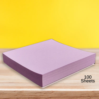 Memo Pads, 100% Recycled, Sticky - Pastel Purple Lilac, Eco-Friendly, 100 Notes | 76mm x 76mm