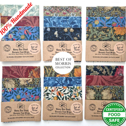 Beeswax Wraps - William Morris - Handmade | Set of 3 (Lucky Dip)