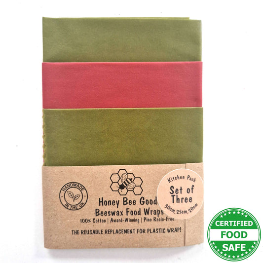 Beeswax Wraps - Earth Tones Sage - Handmade | Set of 3
