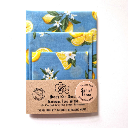 Beeswax Wraps - Lemonade - Handmade | Set of 3