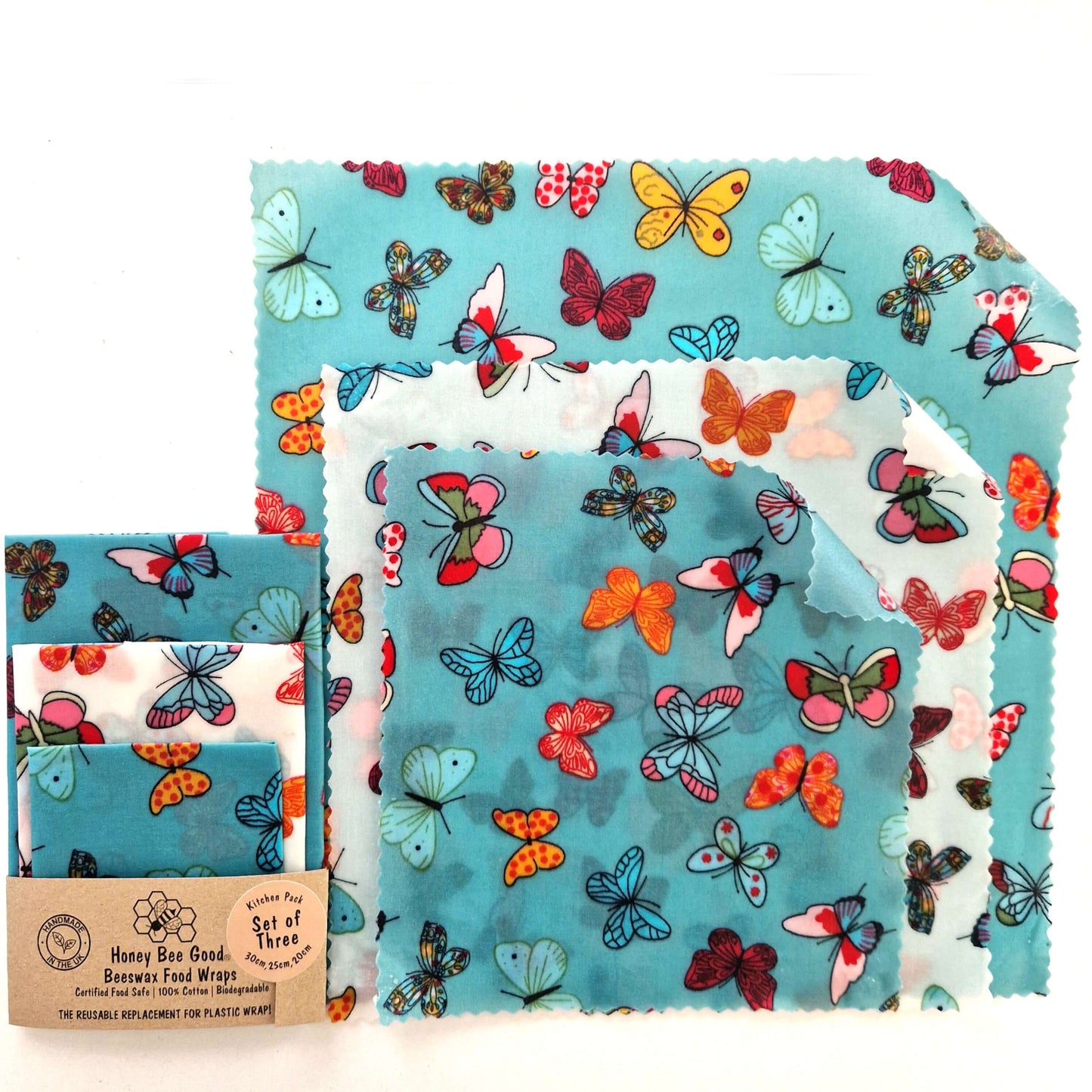 Beeswax Wraps - Butterflies - Handmade | Set of 3