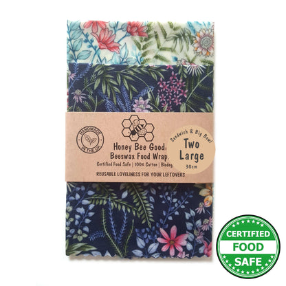 Beeswax Wraps - Botanical - Handmade | Set of 2 Large