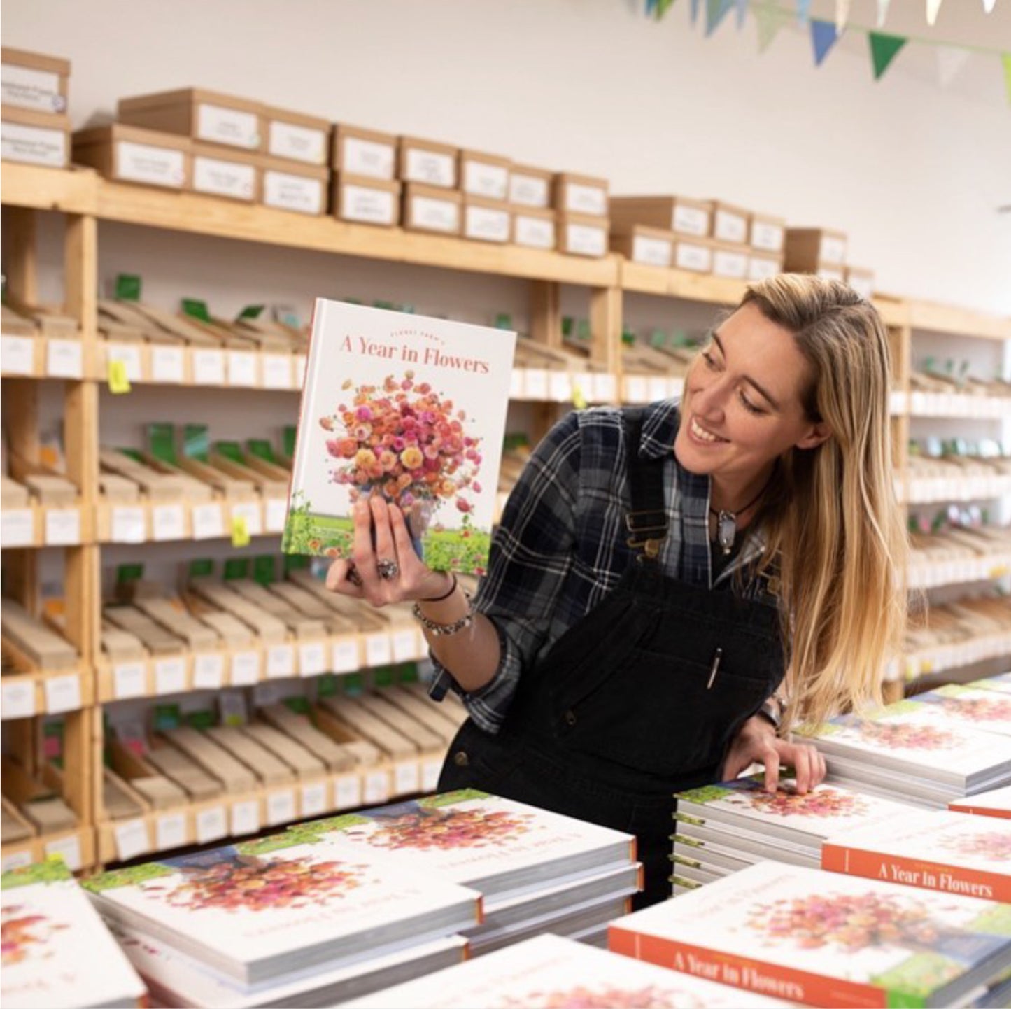 Floret Author, Erin, with her A Year in Flowers Book 