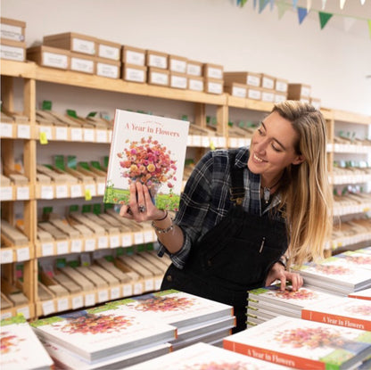 Floret Author, Erin, with her A Year in Flowers Book 