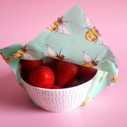 Beeswax Wraps - Bee Happy - Handmade | Set of 3