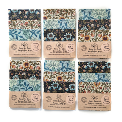 Beeswax Wraps - William Morris - Handmade | Set of 3