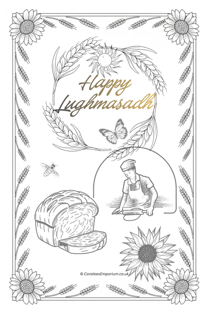Printable Colouring Page - Happy Lughnasadh  | CE/Printable: BLD.08 (4)