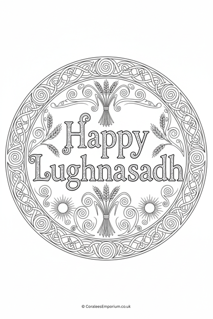 Printable Colouring Page - Happy Lughnasadh  | CE/Printable: BLD.09 (5)