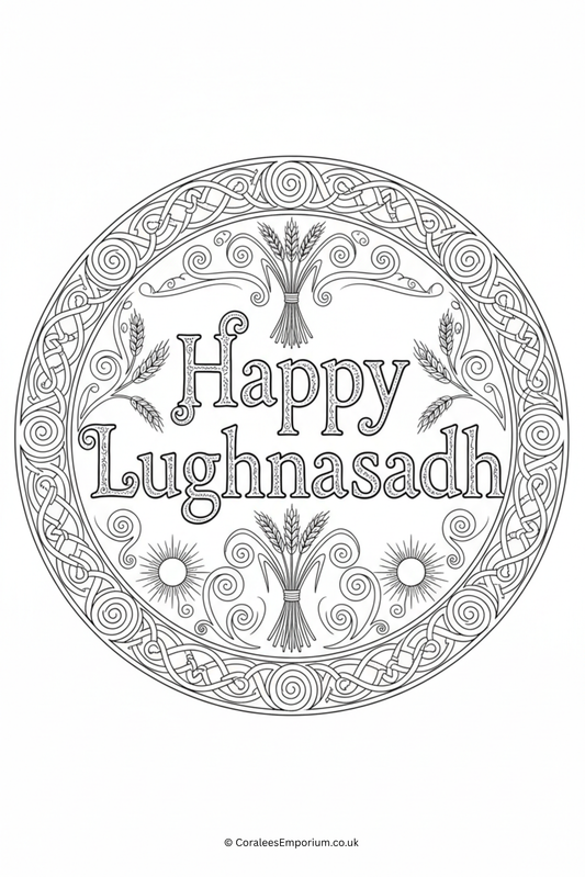 Printable Colouring Page - Happy Lughnasadh  | CE/Printable: BLD.09 (5)
