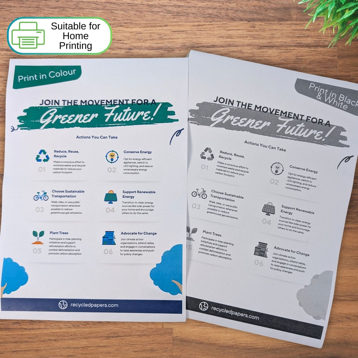Printer Copy Paper, 100% Recycled, White, 1000 Sheets, 90gsm | A5