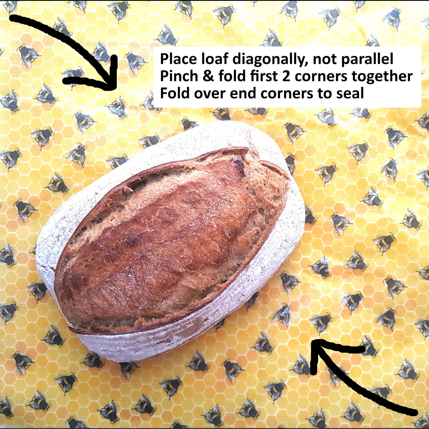 Beeswax wrap -  Lemons - Handmade | XXL Bread Wrap