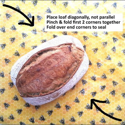 Beeswax wrap -  Lemons - Handmade | XXL Bread Wrap