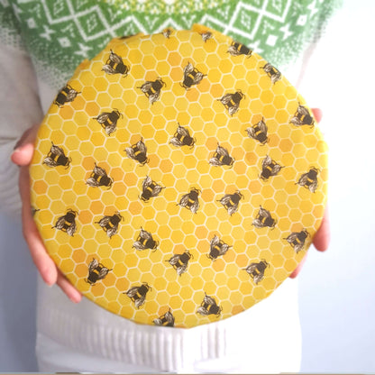 Beeswax Wraps - Lemony Bees - Handmade | Set of 2 Large
