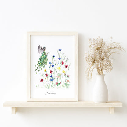 Fine Art PRINT, Watercolour, Meadow Fairy | sizes & frame options