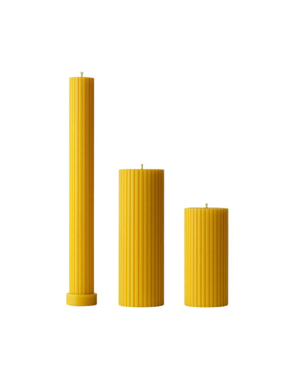 Beeswax Candles - Cylinders Set of 3 | 20hr bt