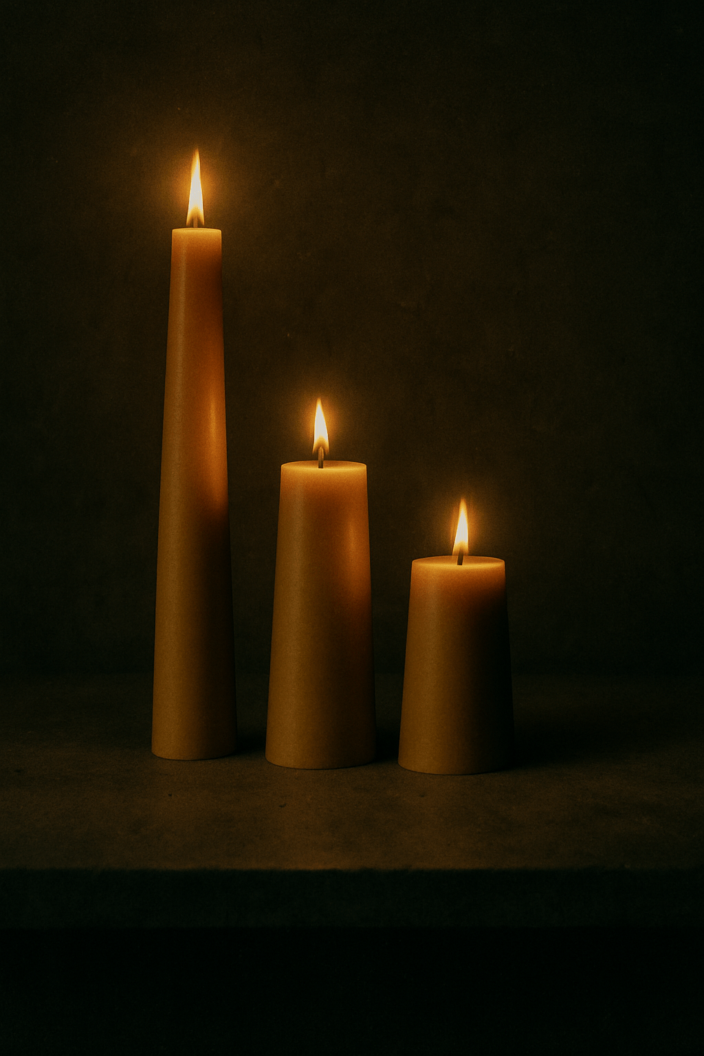 Beeswax Candles - Pillars Set of 3 | 20 hr bt