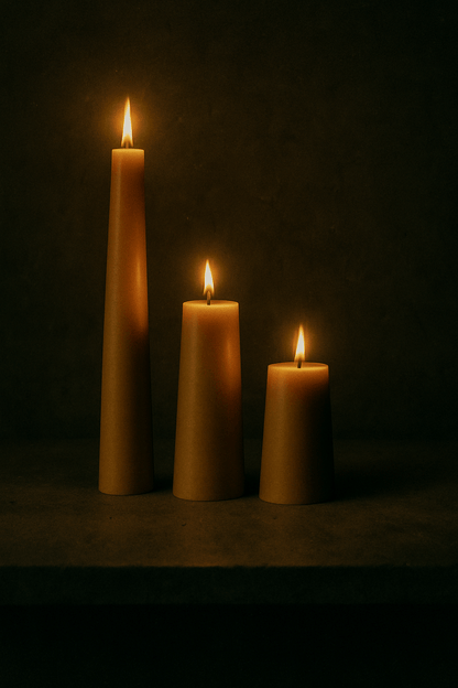 Beeswax Candles - Pillars Set of 3 | 20 hr bt