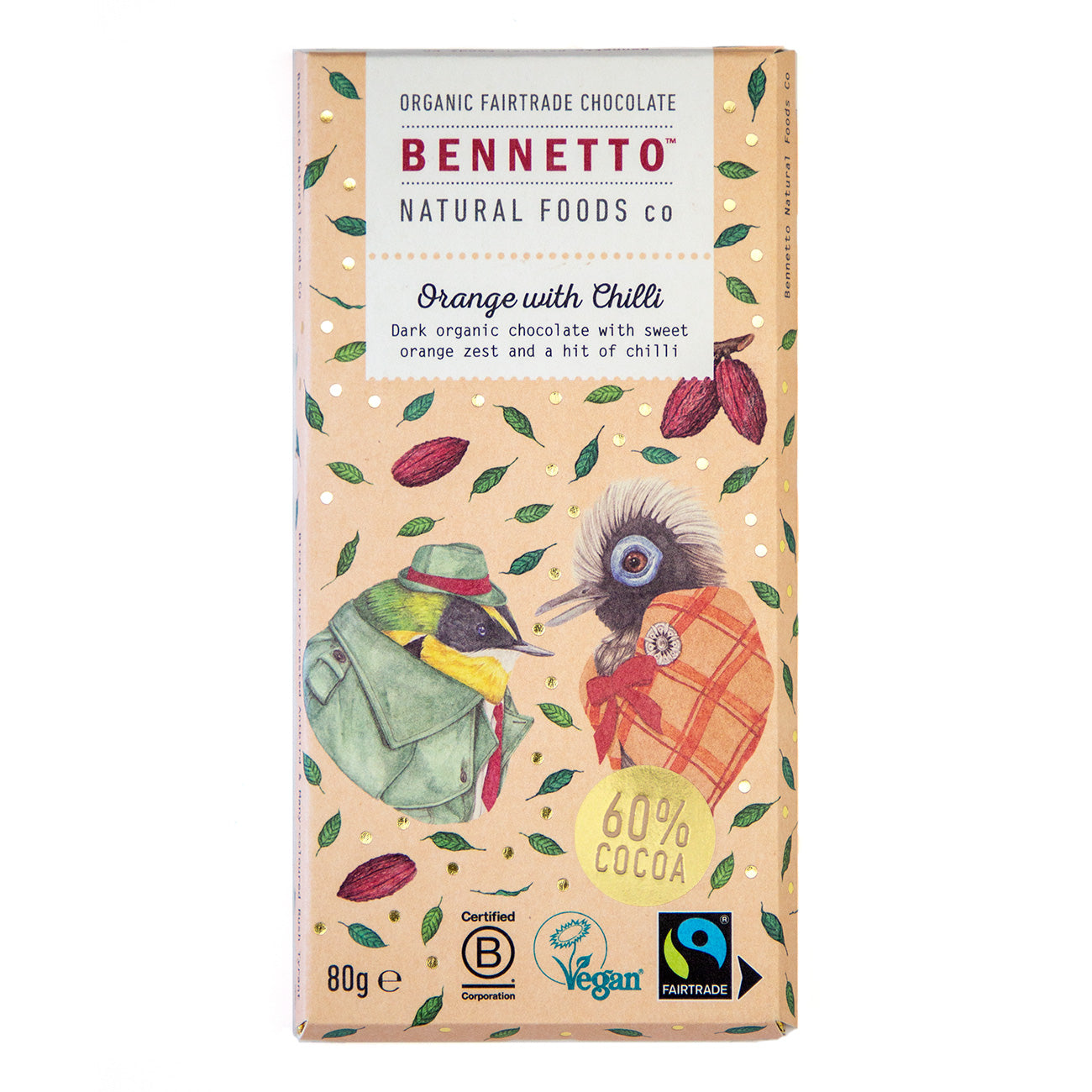 Organic Chocolate Bar - Dark Orange with Chilli 60